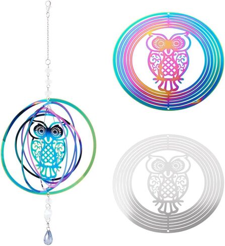2Pcs Stainless Steel Metal Wind Catcher Links Wind Spinners Dangle Pendants Charms Autumn Hollow Flower with Dragonfly Etched Metal Embellishments for Window Home Garden Car Decor 98x100mm in Saudi Arabia