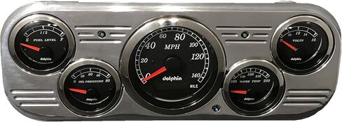 Dolphin Gauges 1937-1938 Chevy Car 5 Gauge Dash Panel - GPS - Programmable - Black in Saudi Arabia