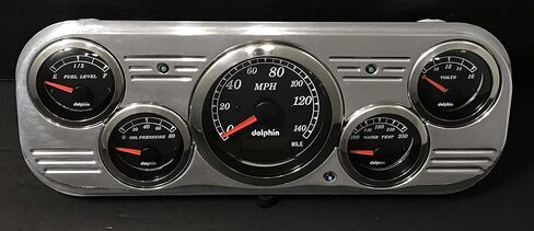 Dolphin Gauges 1937-1938 Chevy Car 5 Gauge Dash Panel - GPS - Programmable - Black in Saudi Arabia