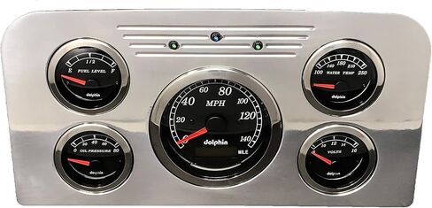 Dolphin Gauges Compatible with 1937 1938 Ford Truck 5 GPS Gauge Dash Cluster Panel Set Black in Saudi Arabia