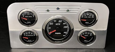 Dolphin Gauges Compatible with 1937 1938 Ford Truck 5 GPS Gauge Dash Cluster Panel Set Black in Saudi Arabia