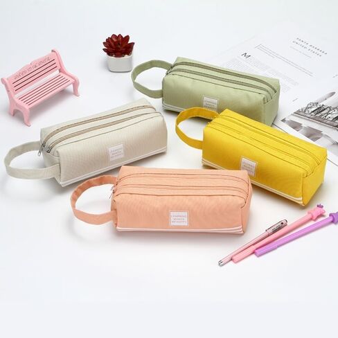 3 PCS Portable Pencil Case Large Capacity Dual Zipper Organizer Storage Pouch Pen Bag in Saudi Arabia