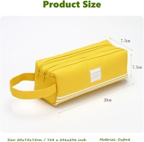 3 PCS Portable Pencil Case Large Capacity Dual Zipper Organizer Storage Pouch Pen Bag in Saudi Arabia