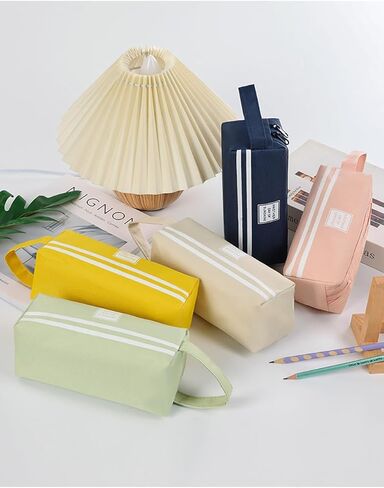 3 PCS Portable Pencil Case Large Capacity Dual Zipper Organizer Storage Pouch Pen Bag in Saudi Arabia