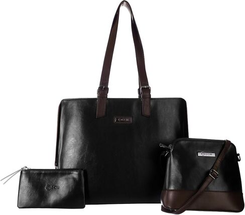 3PCS ECM Tote Set for Women - Stylish Top Handle Laptop Bag Satchel Purse Shoulder Sling Handbag Cosmetic Pouch bag in Saudi Arabia