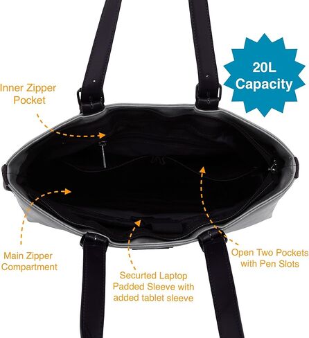 3PCS ECM Tote Set for Women - Stylish Top Handle Laptop Bag Satchel Purse Shoulder Sling Handbag Cosmetic Pouch bag in Saudi Arabia