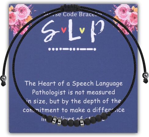LQRI SLP Gifts Bracelet Morse Code Bracelet Speech Language Pathologist Gifts Speech Therapy Gifts Appreciation Gifts for Speech Teacher in Saudi Arabia