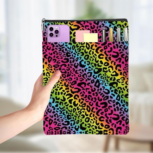 Colorful Leopard Print, Book Lovers Gifts, Book Sleeve, Books Covers for Paperbacks with Zipper Front Pocket Bookish Accessories Leopard Print Decor Gifts for Women Friend Christmas Birthday(2278) in Saudi Arabia