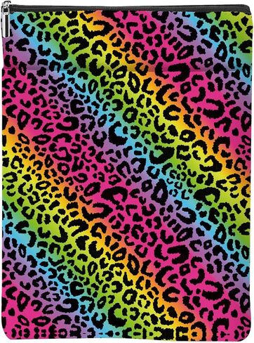 Colorful Leopard Print, Book Lovers Gifts, Book Sleeve, Books Covers for Paperbacks with Zipper Front Pocket Bookish Accessories Leopard Print Decor Gifts for Women Friend Christmas Birthday(2278) in Saudi Arabia