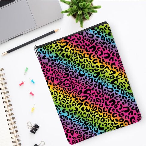 Colorful Leopard Print, Book Lovers Gifts, Book Sleeve, Books Covers for Paperbacks with Zipper Front Pocket Bookish Accessories Leopard Print Decor Gifts for Women Friend Christmas Birthday(2278) in Saudi Arabia