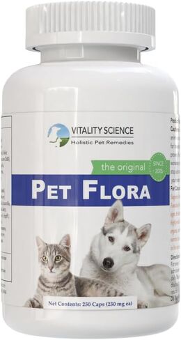 Pet Probiotic for Cats & Dogs | Pet Flora - Great for Diarrhea, Vomiting, Gas, Skin Conditions - Additive Free (50 Caps) in Saudi Arabia