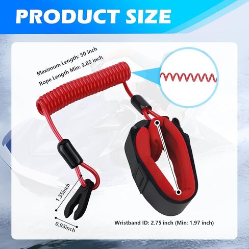 Wrist Boat Kill Switch Lanyard,Boat Kill Switch Wrist Strap with Engine Satety Stop Tether,Kills Switches for Boats Accessories Replace EW2-68348-00-00 Compatible with Yamaha VX in Saudi Arabia