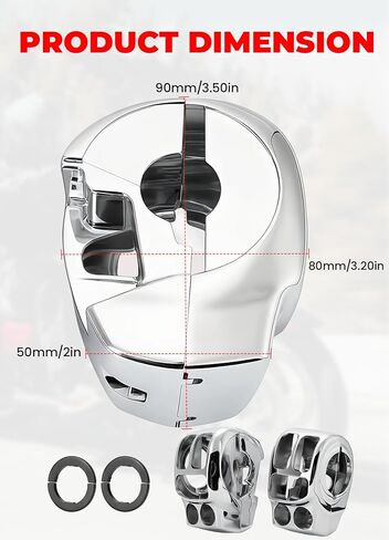 مجموعة مبيت مفاتيح الكروم، غطاء مبيت مفاتيح التحكم اليدوي متوافق مع Harley Davidson Touring Road King، Road Glide، Street Glide، Electra Glide، Tri Glide، Ultra Limited 2014-2025 (كروم) in Kuwait