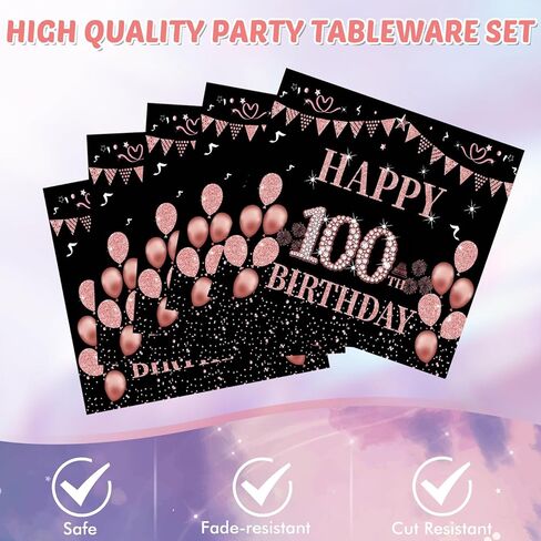 41Pcs 21st Birthday Party Supplies for 21 Years Tableware Table Decorations Plastic Tablecloth Rose Gold 21st Birthday Plates Napkins Dinnerware for Sweet Girls 21 Years Old Party Favor in Kuwait