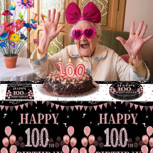 41Pcs 21st Birthday Party Supplies for 21 Years Tableware Table Decorations Plastic Tablecloth Rose Gold 21st Birthday Plates Napkins Dinnerware for Sweet Girls 21 Years Old Party Favor in Kuwait