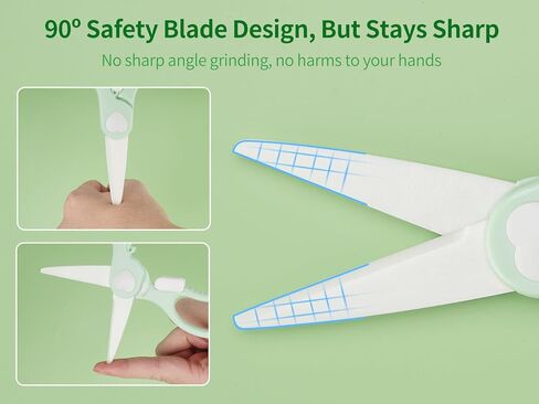 Ceramic Scissors for Baby Food Cutting, Safety Healthy BPA Free Toddler Feeding Shears with Protective Blade Cover and Portable Travel Case-Blue/Grey in Kuwait