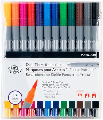 Royal & Langnickel - 36pc Dual Tip Waterbased Artist Markers - Brush Tip and Fineliner in Saudi Arabia