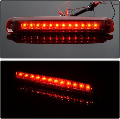 ANDPLAY LED الثالث الذيل الثالث مصابيح البضائع ضوء الفرامل متوافق مع تشيفي سيلفرادو جي إم سي سييرا 1500 2500 3500 1999 2000 2001 2002 2003 2004 2005 2006 عدسة حمراء in Kuwait