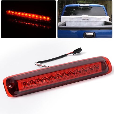 ANDPLAY LED الثالث الذيل الثالث مصابيح البضائع ضوء الفرامل متوافق مع تشيفي سيلفرادو جي إم سي سييرا 1500 2500 3500 1999 2000 2001 2002 2003 2004 2005 2006 عدسة حمراء in Kuwait