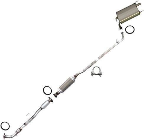 Exhaust Catalytic Resonator Muffler System Kit Compatible for 2007-2011 Toyota Camry 2.4L | EPA-Approved | Stainless Steel | Northeastern Exhaust | Free Gaskets and Clamp Included in Saudi Arabia