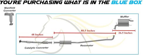 Exhaust Catalytic Resonator Muffler System Kit Compatible for 2007-2011 Toyota Camry 2.4L | EPA-Approved | Stainless Steel | Northeastern Exhaust | Free Gaskets and Clamp Included in Saudi Arabia