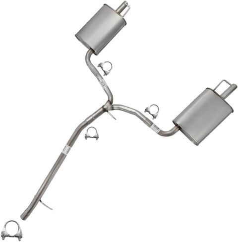 Exhaust Rear Y Pipe w/Pair of Mufflers Compatible for 2013-2019 Ford Flex 3.5L | Stainless Steel | Northeastern Exhaust | Free Clamps Included | Automotive Replacement Part | Direct-Fit in Saudi Arabia
