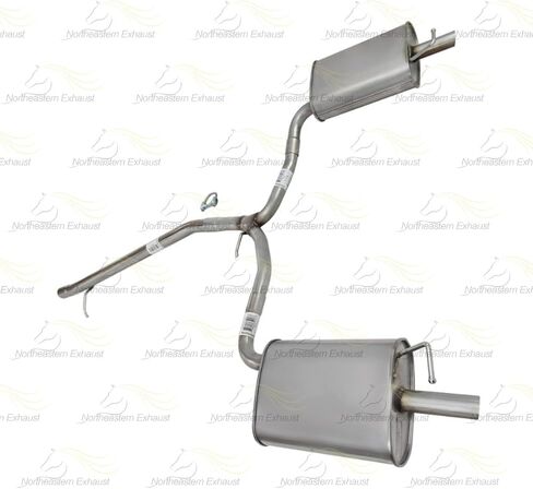 Exhaust Rear Y Pipe w/Pair of Mufflers Compatible for 2013-2019 Ford Flex 3.5L | Stainless Steel | Northeastern Exhaust | Free Clamps Included | Automotive Replacement Part | Direct-Fit in Saudi Arabia