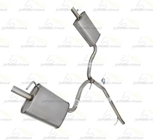 Exhaust Rear Y Pipe w/Pair of Mufflers Compatible for 2013-2019 Ford Flex 3.5L | Stainless Steel | Northeastern Exhaust | Free Clamps Included | Automotive Replacement Part | Direct-Fit in Saudi Arabia