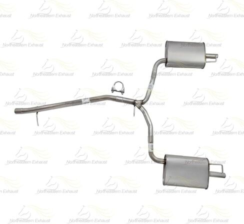 Exhaust Rear Y Pipe w/Pair of Mufflers Compatible for 2013-2019 Ford Flex 3.5L | Stainless Steel | Northeastern Exhaust | Free Clamps Included | Automotive Replacement Part | Direct-Fit in Saudi Arabia
