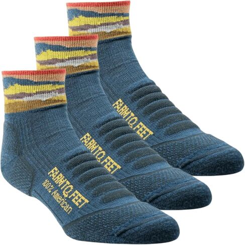 Farm to Feet Max Patch Light Cushion Technical 1/4 Crew Merino Wool Socks in Saudi Arabia