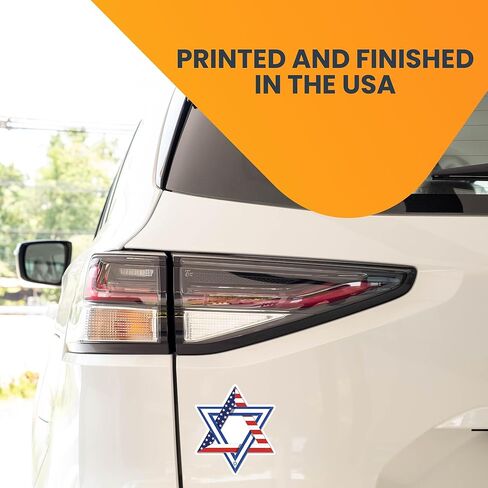 Magnet Me Up Magen David Star Shaped Combo American and Israeli Flag Magnet Decal, 4.5x5 in, Heavy Duty Automotive Magnet for Car, Truck, Or Any Magnetic Surface, Support and Stand United with Israel in Saudi Arabia