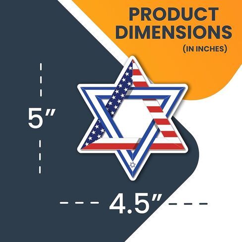 Magnet Me Up Magen David Star Shaped Combo American and Israeli Flag Magnet Decal, 4.5x5 in, Heavy Duty Automotive Magnet for Car, Truck, Or Any Magnetic Surface, Support and Stand United with Israel in Saudi Arabia