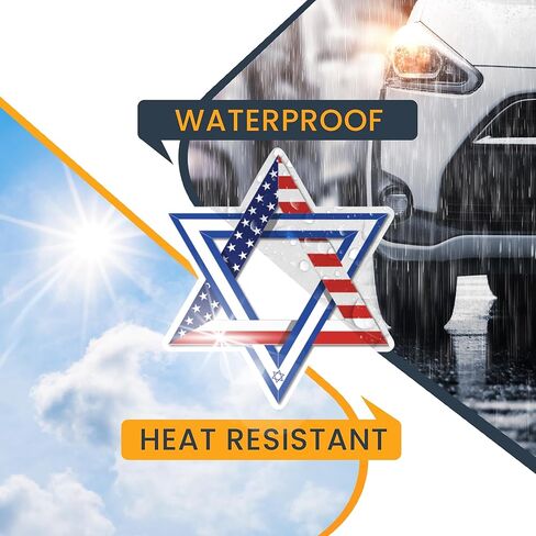 Magnet Me Up Magen David Star Shaped Combo American and Israeli Flag Magnet Decal, 4.5x5 in, Heavy Duty Automotive Magnet for Car, Truck, Or Any Magnetic Surface, Support and Stand United with Israel in Saudi Arabia