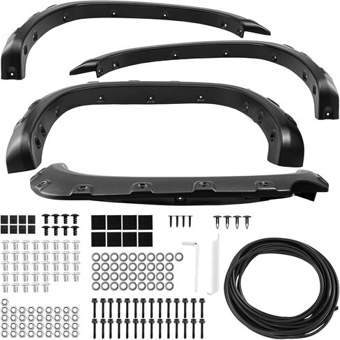 PHILTOP Fender Flare، متوافق مع مجموعة مشاعل العجلات السوداء غير اللامعة 2014-2021 Tundra القابلة للطلاء - 4 قطع in Kuwait