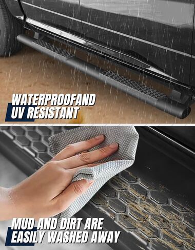 Running Board Step Pad Replacement for 2009–2018 Dodge RAM 1500, 2500, 3500, 4500, 5500 Crew Cab -Slip-Proof Bar Pads & Plastic Covers – Fits OEM Oval Nerf Bars Side Step Replacement Kit in Kuwait