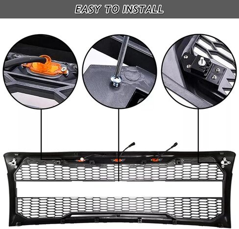 Bewild المصد الأمامي مصبغة هود شواء مع أضواء LED يصلح ل 2009-2014 فورد F150 F-150 بيك اب تعديل شبكة أمامية مصبغة الجمعية in Kuwait