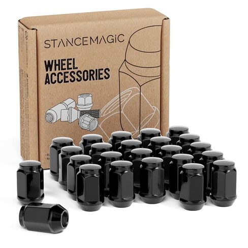24 قطعة من صواميل العروة المغلقة المنتفخة من StanceMagic - 1/2x20 خيط، مقعد مخروطي - يتم تركيبها بمقبس سداسي 3/4 بوصة 19 مم - متوافق مع دودج فايبر داكوتا دورانجو - كروم، طول 1.8 بوصة in Saudi Arabia