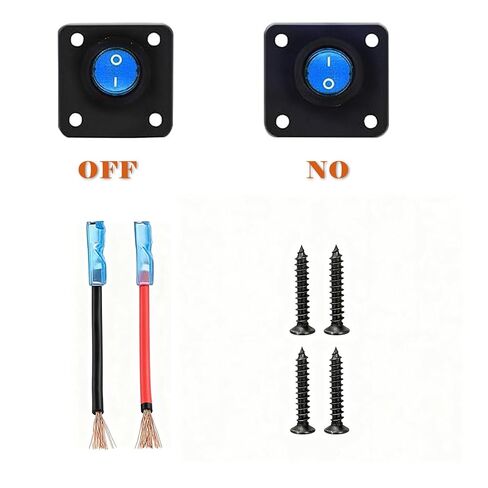 12 فولت 20 أمبير مقاوم للماء أزرق مستدير مضاء على إيقاف SPST LED مفتاح الروك تبديل لوحة التبديل للسيارات والشاحنات والقوارب، مجموعتان Gytovvvz in Kuwait