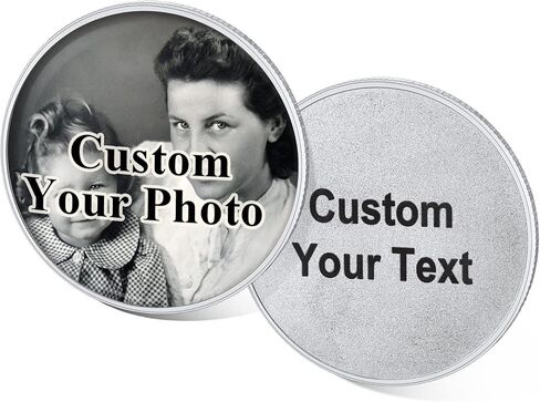 Custom4U شخصية صورة جيب عملة مخصصة صورة نص عملات تذكارية تذكارية جيب رمز هدايا مخصصة للنساء الرجال أبي (صندوق هدية) in Kuwait