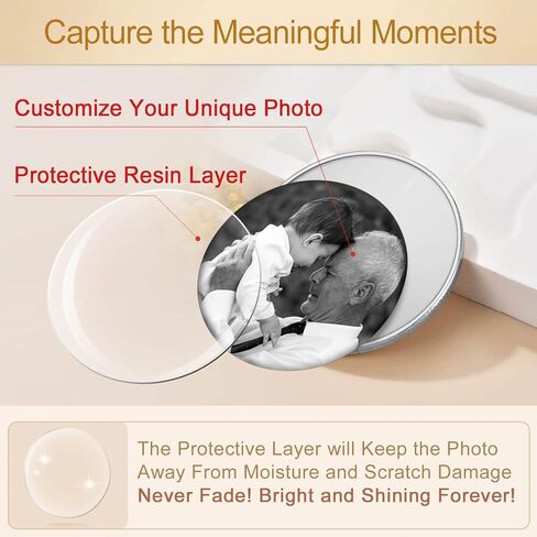 Custom4U شخصية صورة جيب عملة مخصصة صورة نص عملات تذكارية تذكارية جيب رمز هدايا مخصصة للنساء الرجال أبي (صندوق هدية) in Kuwait