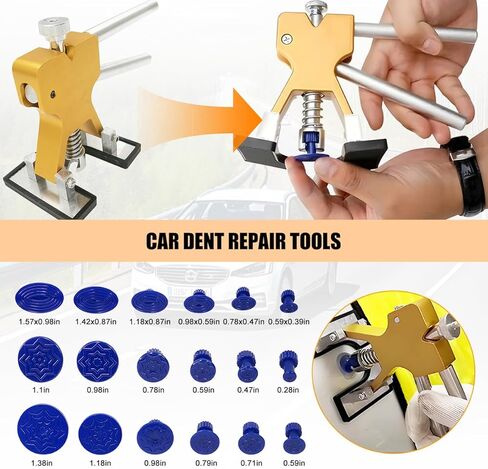 32PCS/Set Car Dent Puller Kit, Paintless Vehicle Remover Pull Tools with 18 Taps 5 Glue and Glue Gun Scraper, Automotive Dent Lifter Repair Removal Set Accessories, Universal Fit in Saudi Arabia