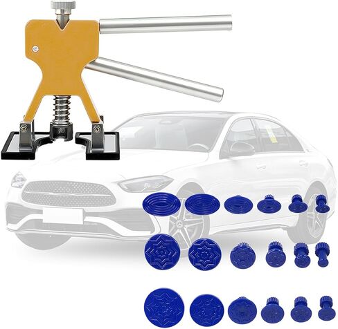 32PCS/Set Car Dent Puller Kit, Paintless Vehicle Remover Pull Tools with 18 Taps 5 Glue and Glue Gun Scraper, Automotive Dent Lifter Repair Removal Set Accessories, Universal Fit in Saudi Arabia