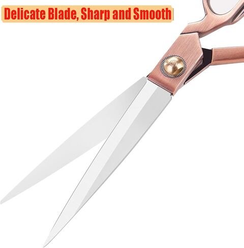 Heavy Duty Tailor Shears Set, Dressmaking Scissors Fabric Scissors Stainless Steel Sharp Shears & Soft-Grip Handle for Cutting Fabric, Clothes, Leather, Denim, Altering, Sewing (Rose Gold) in Saudi Arabia