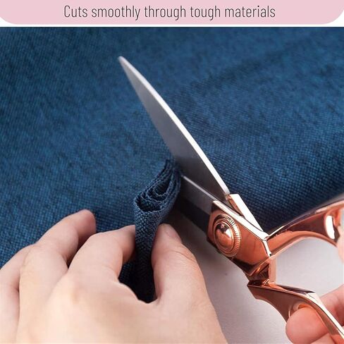 Heavy Duty Tailor Shears Set, Dressmaking Scissors Fabric Scissors Stainless Steel Sharp Shears & Soft-Grip Handle for Cutting Fabric, Clothes, Leather, Denim, Altering, Sewing (Rose Gold) in Saudi Arabia