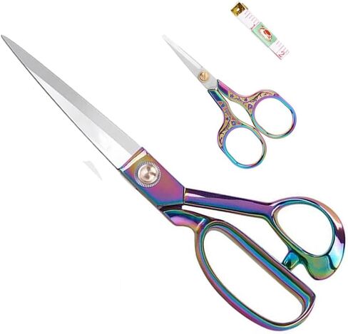 Heavy Duty Tailor Shears Set, Dressmaking Scissors Fabric Scissors Stainless Steel Sharp Shears & Soft-Grip Handle for Cutting Fabric, Clothes, Leather, Denim, Altering, Sewing (Rose Gold) in Saudi Arabia