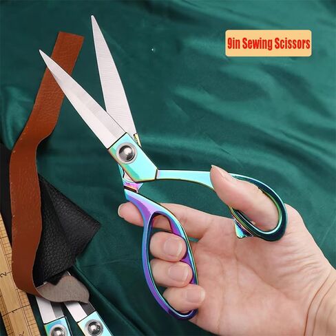 Heavy Duty Tailor Shears Set, Dressmaking Scissors Fabric Scissors Stainless Steel Sharp Shears & Soft-Grip Handle for Cutting Fabric, Clothes, Leather, Denim, Altering, Sewing (Rose Gold) in Saudi Arabia
