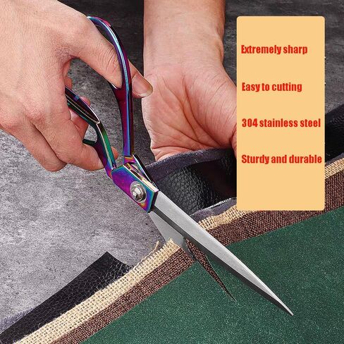 Heavy Duty Tailor Shears Set, Dressmaking Scissors Fabric Scissors Stainless Steel Sharp Shears & Soft-Grip Handle for Cutting Fabric, Clothes, Leather, Denim, Altering, Sewing (Rose Gold) in Saudi Arabia