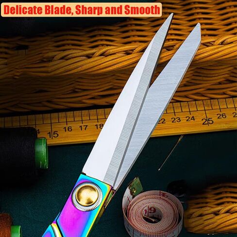 Heavy Duty Tailor Shears Set, Dressmaking Scissors Fabric Scissors Stainless Steel Sharp Shears & Soft-Grip Handle for Cutting Fabric, Clothes, Leather, Denim, Altering, Sewing (Rose Gold) in Saudi Arabia