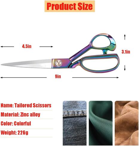 Heavy Duty Tailor Shears Set, Dressmaking Scissors Fabric Scissors Stainless Steel Sharp Shears & Soft-Grip Handle for Cutting Fabric, Clothes, Leather, Denim, Altering, Sewing (Rose Gold) in Saudi Arabia