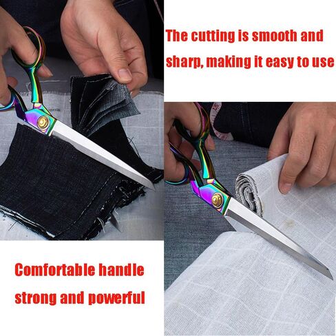 Heavy Duty Tailor Shears Set, Dressmaking Scissors Fabric Scissors Stainless Steel Sharp Shears & Soft-Grip Handle for Cutting Fabric, Clothes, Leather, Denim, Altering, Sewing (Rose Gold) in Saudi Arabia